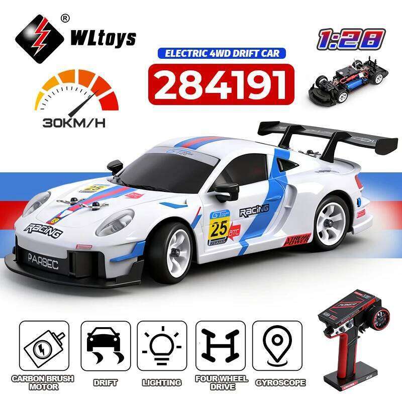 WLtoys 284191 284019-A Upgraded Gyro 1/28 RC Drifting Car 4WD High Speed Radio Control Model 2.4G Drift Racing Vehicle Mini Gift Z260303