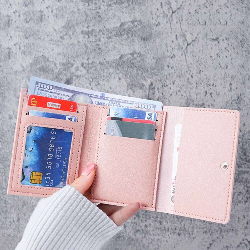 Cute Women PU Leather Multi-card Slots Holder Card Bag Three Fold Cartoon Short Wallets For Gift Item C260304