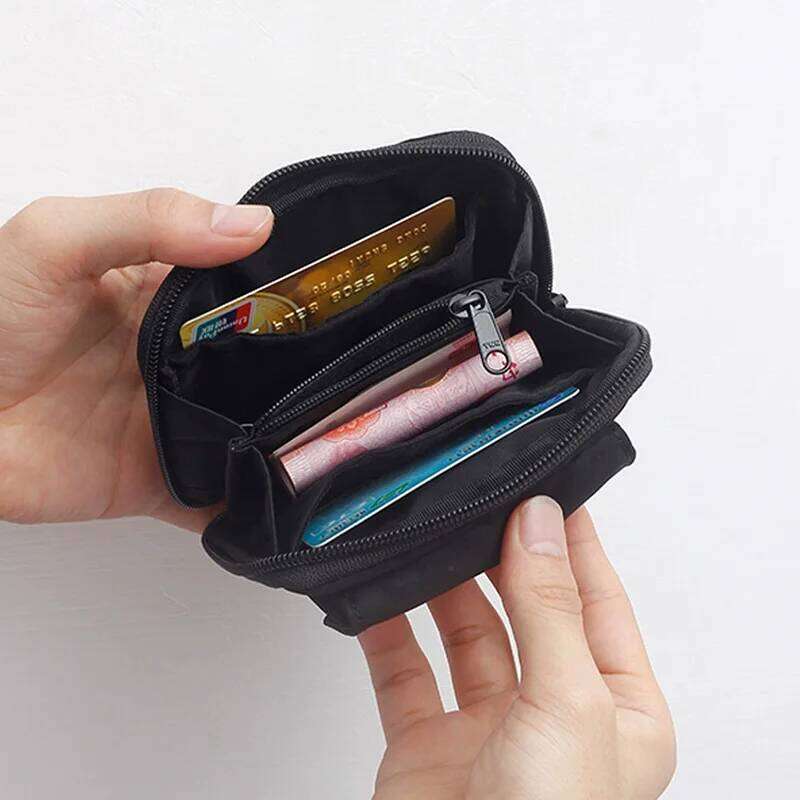 Japanese Style Casual Men's Coin Purse Women Nylon Zipper Short Wallet Retro Key Holder Money Bag Trend Youth Mini Handbag C260304