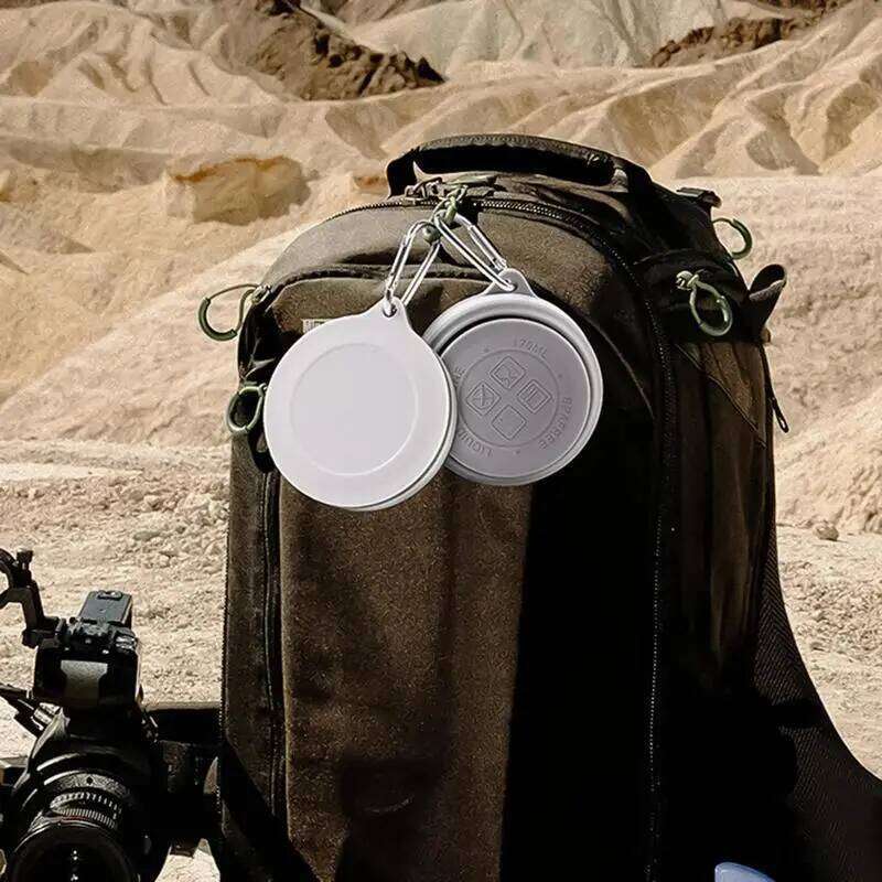 Folding Cups Food Grade Water Silicone Retractable Portable Outdoor Handcup Reusable Leak Proof Camping Cup with Carabiner S260303