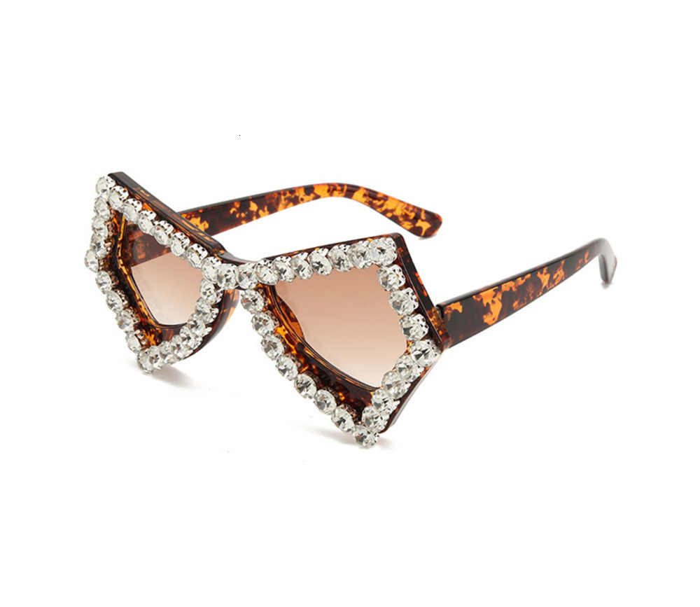 Rhinestone Bling Square Sun Glasses Women Fashion Oversized Transparent Crystal Female Vintage Diamond Sunglasses Eyeglasses 250318