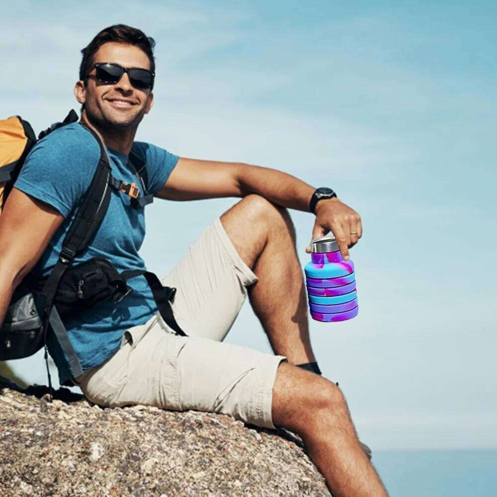 Collapsible Bottles Portable Leak-proof Travel Water Bottle With Carabiner For Gym Traveling Camping Hiking S260303