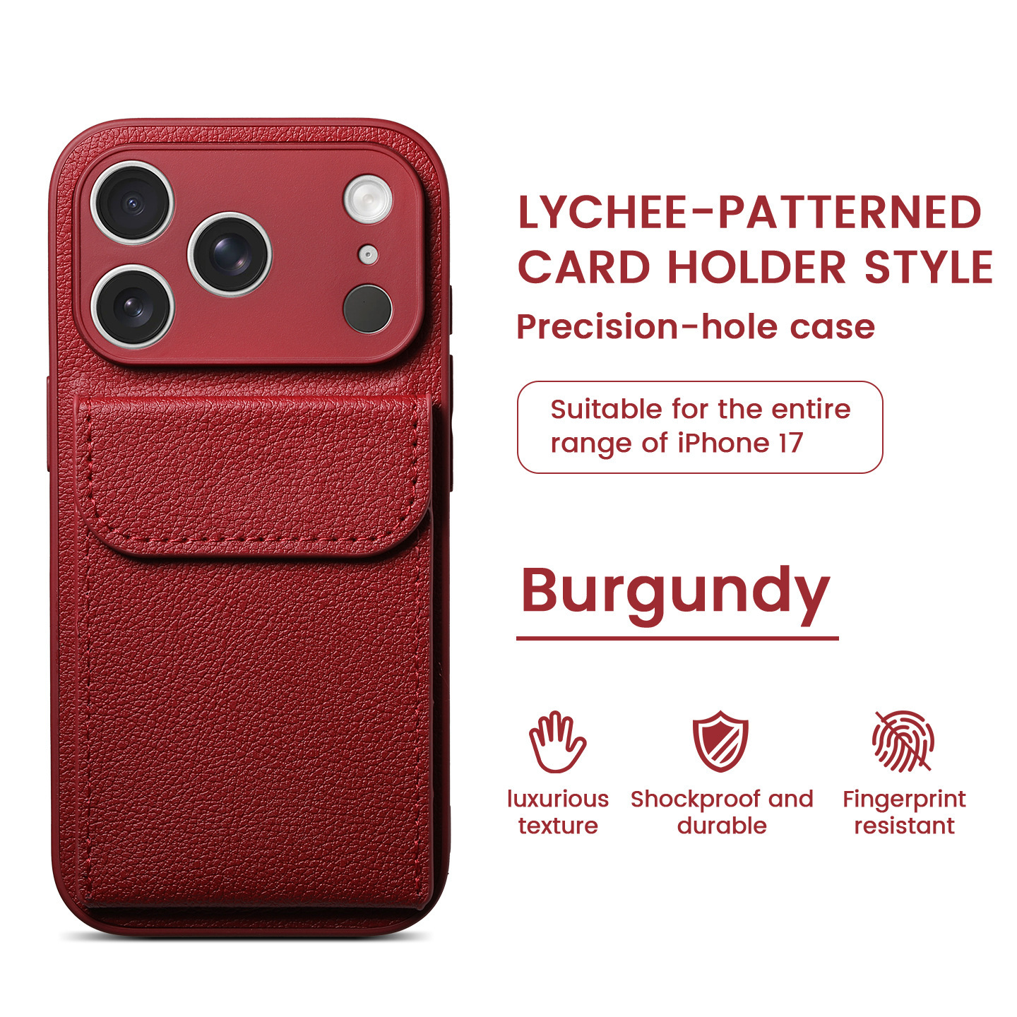 Magnetic Card Holder Compatible with Apple 17 Stand Phone iPhone 15P Simple 13 Export 16 Shockproof Protective Case
