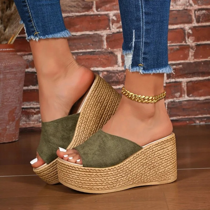 Summer Womens Sandals Peep-Toe Shoes Woman High-Heeled Platfroms Slides Women Casual Wedges for Women High Sandals 260303