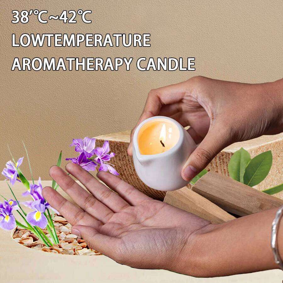 Iris and Sandalwood low heat Massage Candle Ultra Hydrating Body Care with Coconut wax Oil 1.69 oz home decor Valentines W260304