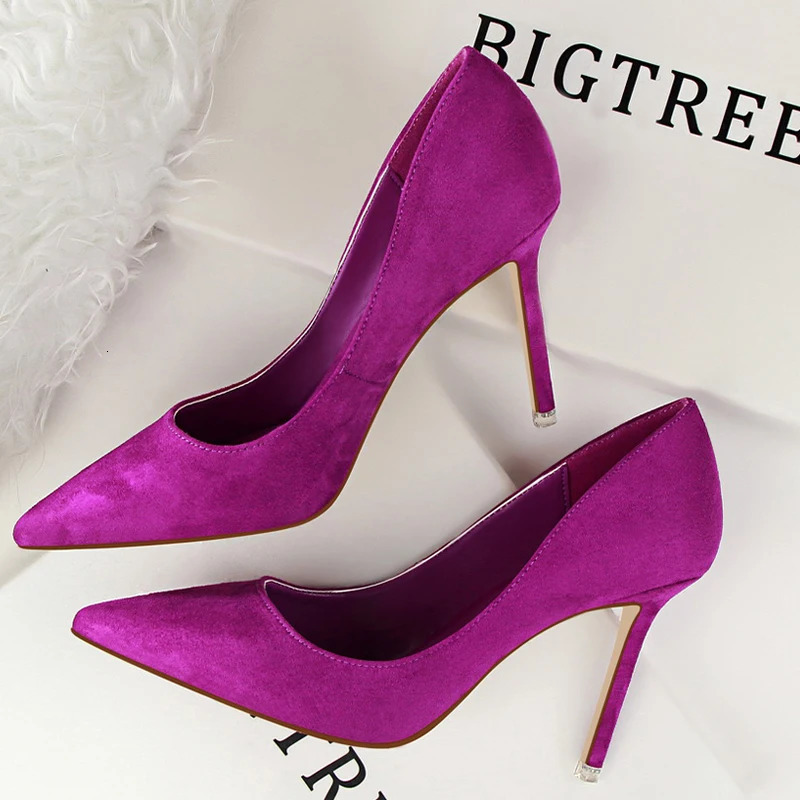 BIGTREE Shoes Woman Pumps Suede Women Shoes Pumps Stiletto High Heels Fashion Office Shoes Female Heeled Shoes Plus Size 42 43 260306