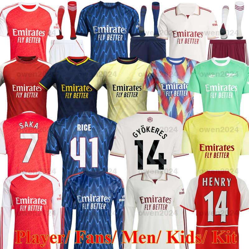 Arsenaljersey kit Arsenally jersey football tops Soccer Jerseys vintage SAKA GYOKERES 25 26 27 EZE ODEGAARD RICE MADUEKE MARTINELLI BERGKAMP HENRY retro kids Shirt