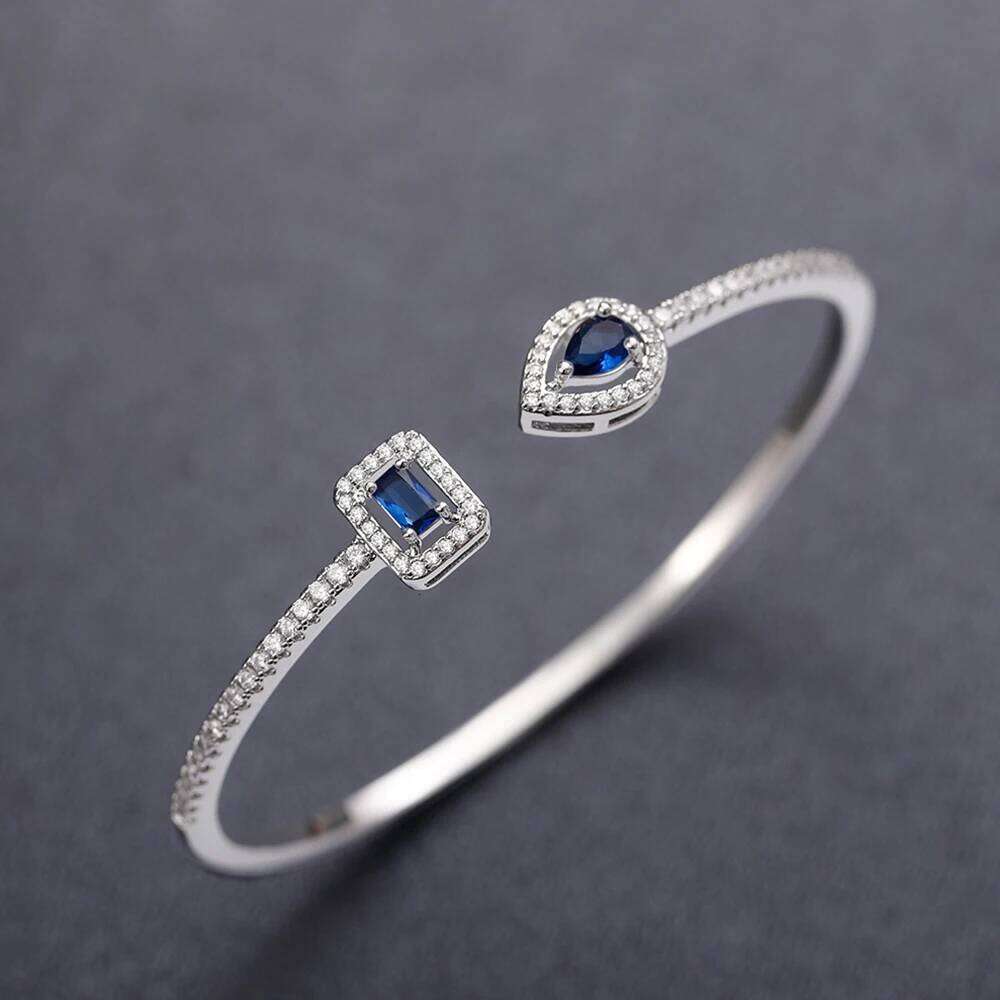 Huitan Newly Designed Women's Hand Bracelet Silver Color/Gold Color Luxury Cubic Zirconia Cuff Bangle Fashion Jewelry Wholesale XJ260303