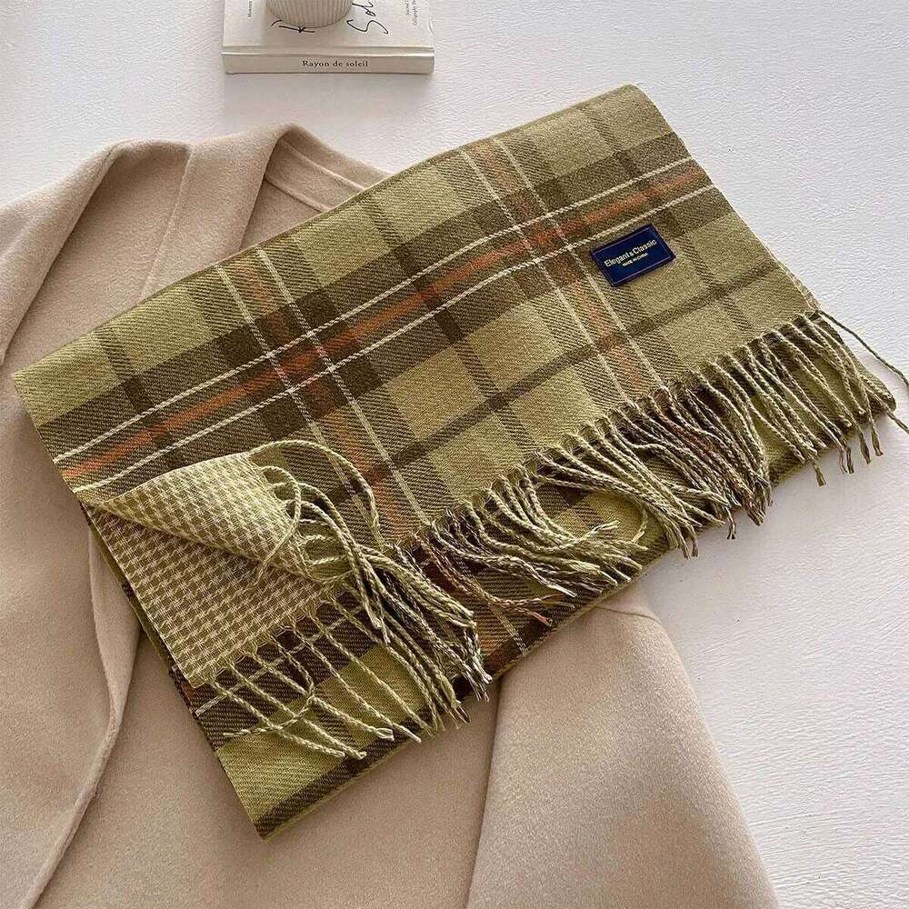 Winter Warmer Thickened Scarf For Women Men Autumn 50*200CM Tassel Pashmina Shawl Elegant Faux Cashmere Warps Ladies Blanket XJ260304