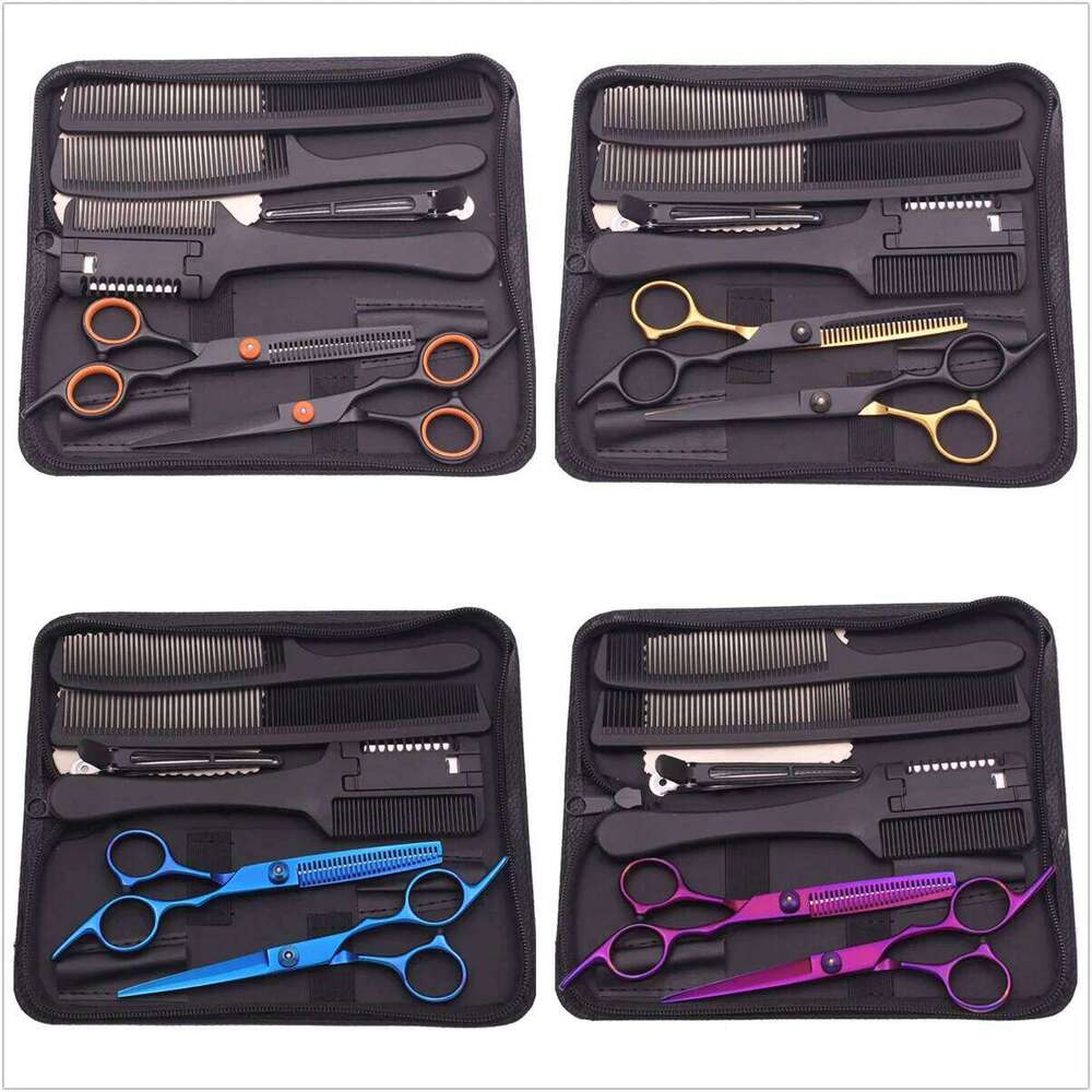 7-Piece Professional Hair Cutting Kit with Scissors Accessories - Stainless Steel Thinning Shears for Stylists & Home Use H260303