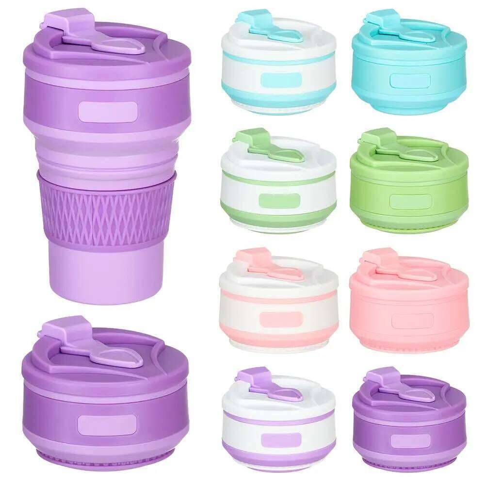 350ML Mugs Travel Collapsible Silicone Cup Folding Water BPA FREE Food Grade Drinking Ware Mug Tea Coffee Cups S260303