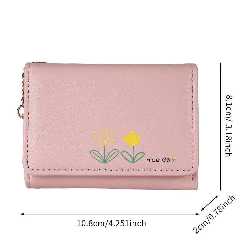 New Small Women's Leather Short Folding Student Cute Mini Fashion Hasp Wallet C260304