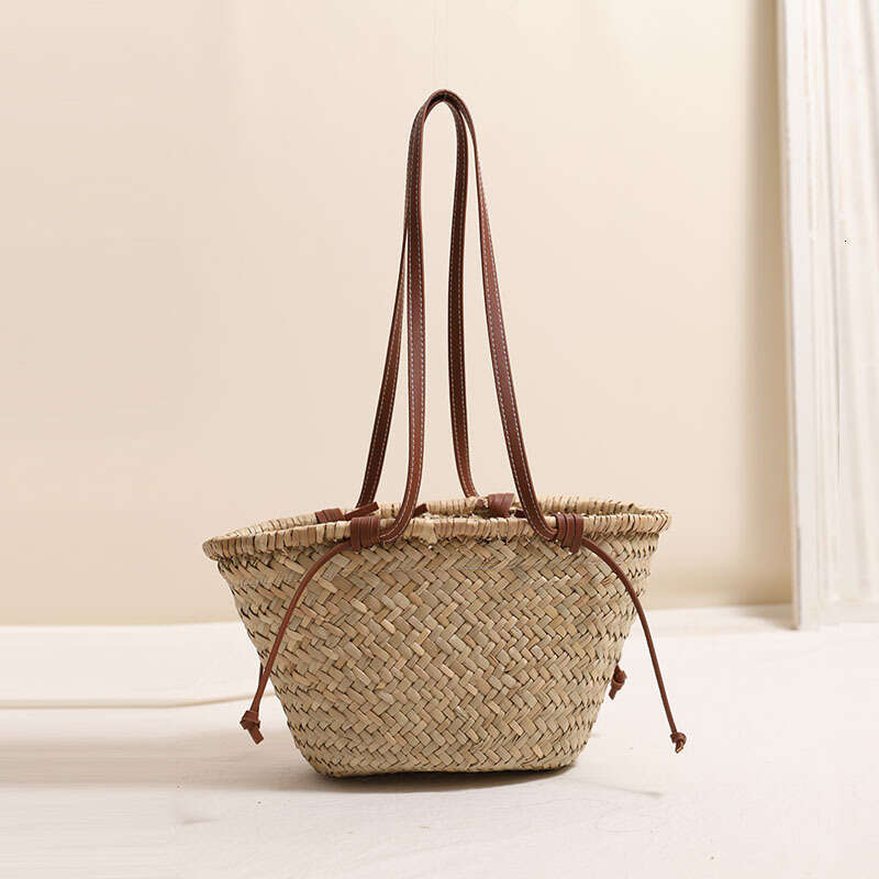 Fresh Floral Embroidery Single Shoulder New Large Capacity Mitsubishi Straw Woven Vacation Beach Bag Kl928