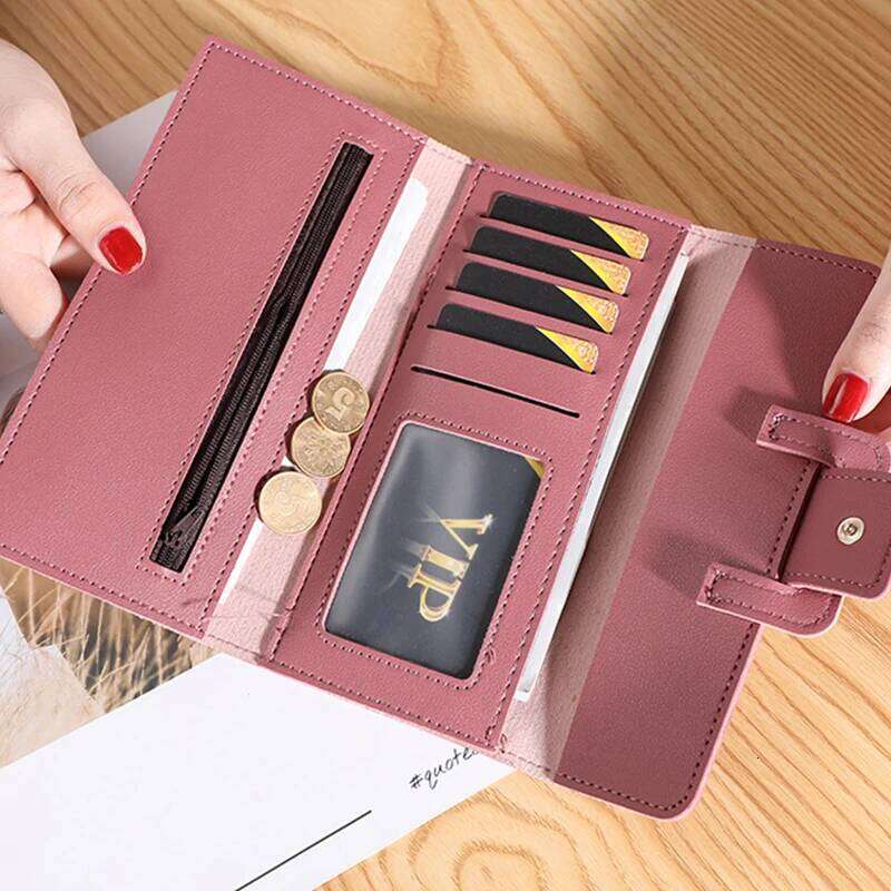 Women Wallet Cardholder Coin Purses Clutch Phone Credit Card Holder Ladies Luxury Large Capacity Leather Bag with Zipper C260304