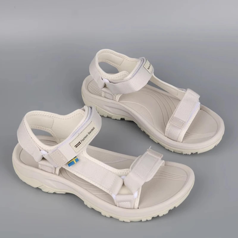 Womens Summer Sports Sandals Breathable Open-Toe Beach Walking Shoes Lightweight Comfortable Flat Sandals for Outdoor Travel 260303