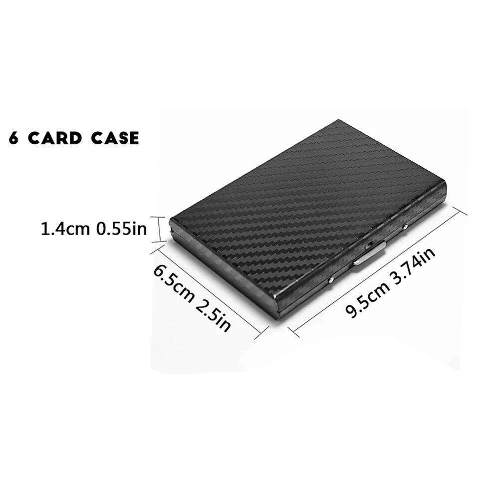 Carbon fiber Men RFID Blocking Aluminum Metal Slim Wallet Money Bag Anti-scan Credit Card Holder Thin Case Small Mal C260304