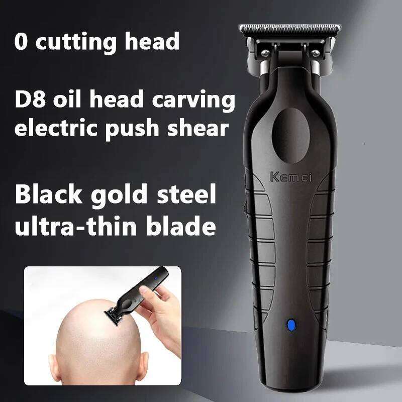 Kemei 2299 Barber Cordless Hair Trimmer 0mm Zero Gapped Carving Clipper Professional Electric Finish Cutting Machine 26H0304