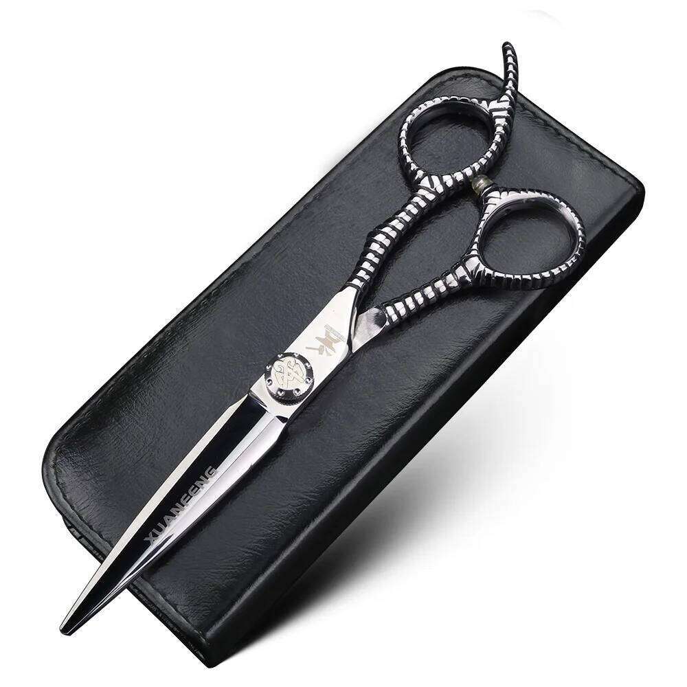 Silver Snake Pattern Handle Hair 6-inch Barber Cutting and Thinning Scissors H260303