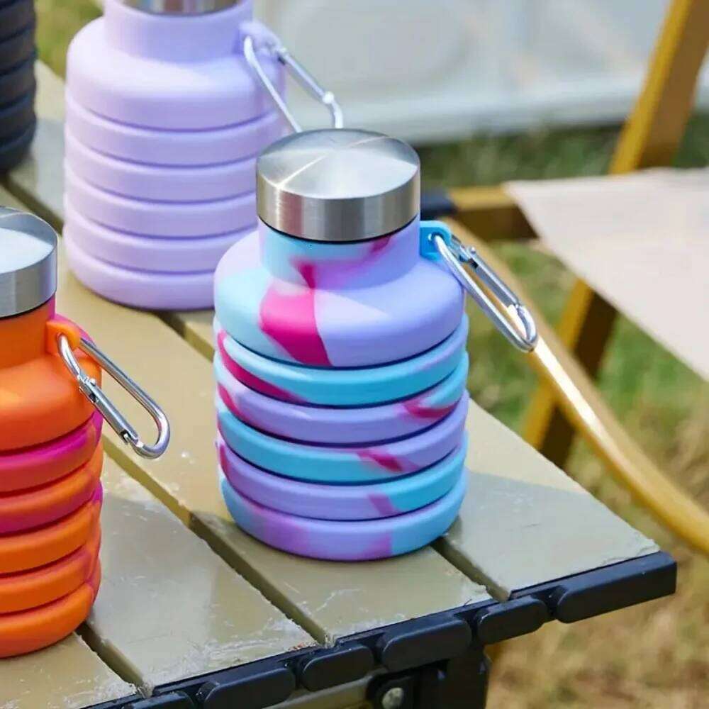 Collapsible Bottles Portable Leak-proof Travel Water Bottle With Carabiner For Gym Traveling Camping Hiking S260303