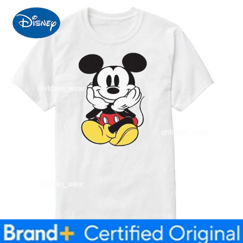 Disney Mens and Womens T-shirts Mickey Mouse Short-sleeved Summer Boys and Girls Childrens Trendy Parent-child Outfit H260304