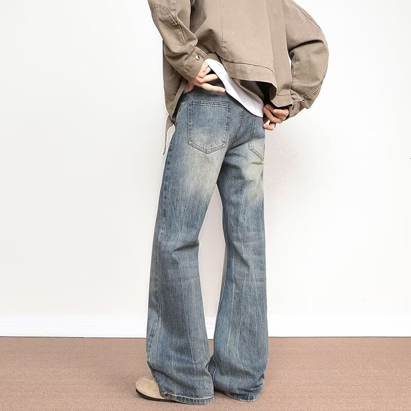 Trendy Long Pants For Spring And Autumn Denim With Fleece Lining Slightly Flared Designer Pants Wide-leg Jeans For Women Warm Without Being Bulky Suitable For Young