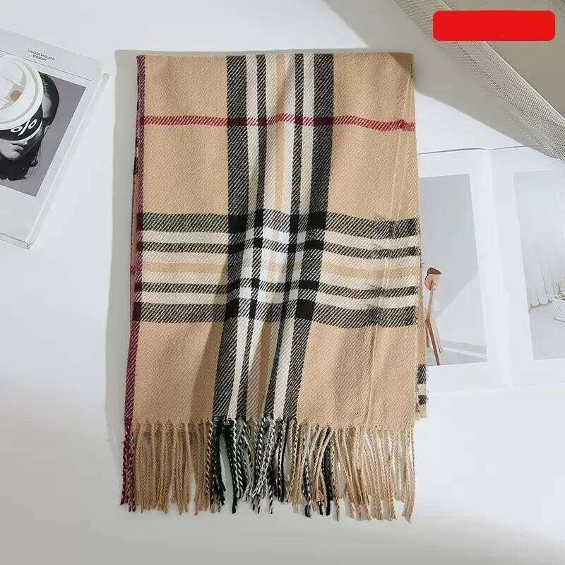 1Pcs Autumn and New Faux Cashmere Neck Warmer, Korean Style, British Plaid, Versatile Trendy Men's Scarf, Best Choice Boys, a Must-Have for Winte