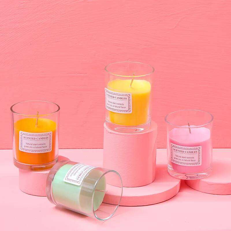 Colorful Long-Lasting Soybean for Girls Room Bedroom Indoor Home Use Aromatic Birthday Gift Handmade Decorative Candle W260304