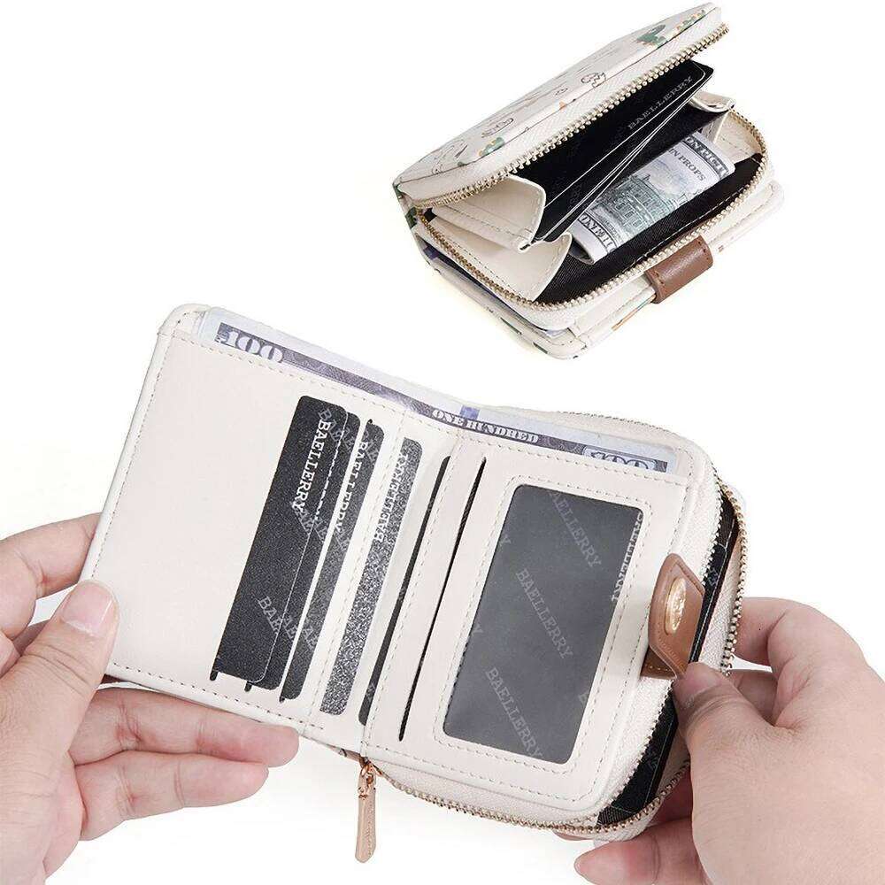 Baellerry Bear Print Wallet for Women Short Ins Style, Cute Animal Coin Purse with Card Slots, Girls Gift Idea C260304