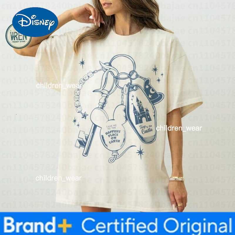 Disney 2026 3D Printed T-shirt Keychain Characters Magical Castle T Shirt Vintage Casual Holiday Top H260304