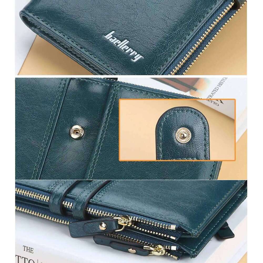 Large Capacity Double Zipper Buckle Long Leather Wallet For Women Fashion Multi-Slot Clutch Bag Vintage Card Holder Coin Purse C260304
