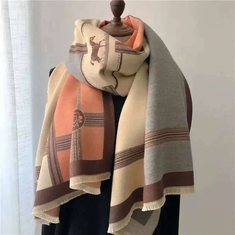 Luxury Brand Winter Cashmere Scarf Women 65x185cm Female Warm Pashmina Shawls Wrap Scarves Blanket Thick Ladies Bufanda Design XJ260304