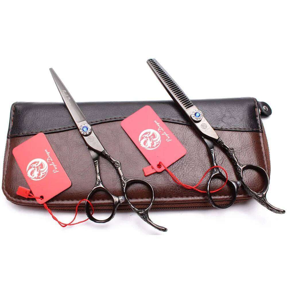 Purple Dragon Rainbow Barber 5.5"Cutting Shears Salon Thinning Professional Hair Scissors Plum Handle Z9002 H260303