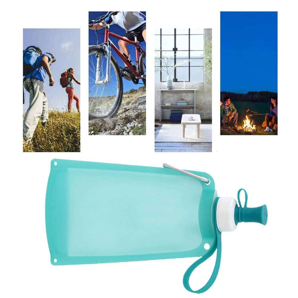 550ml Soft Folding Collapsibles Bottle Silicone Outdoor Sport Portable Water Bag Running Camping S260303