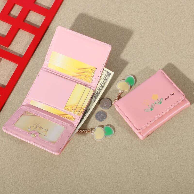 2024 New Women's Flower Short Fold Personalized Student Cute Mini Fashion Handheld Zero Wallet C260304