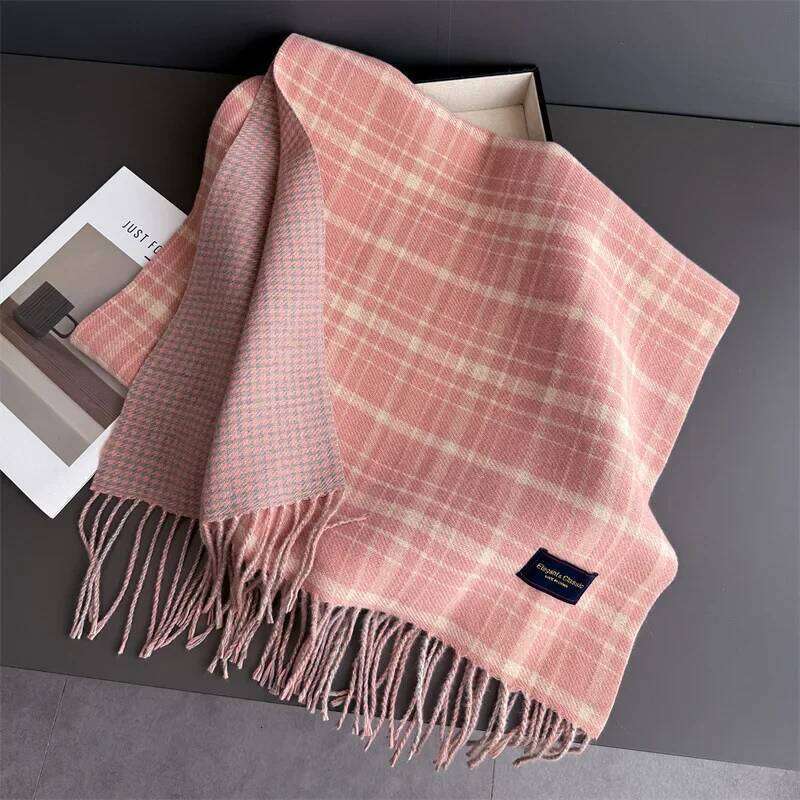 Winter Retro Thickened Scarf For Women Men Neck Keep Warmer Tassel Pashmina Shawl Faux Cashmere Warps Autumn Elegant Blanket XJ260304