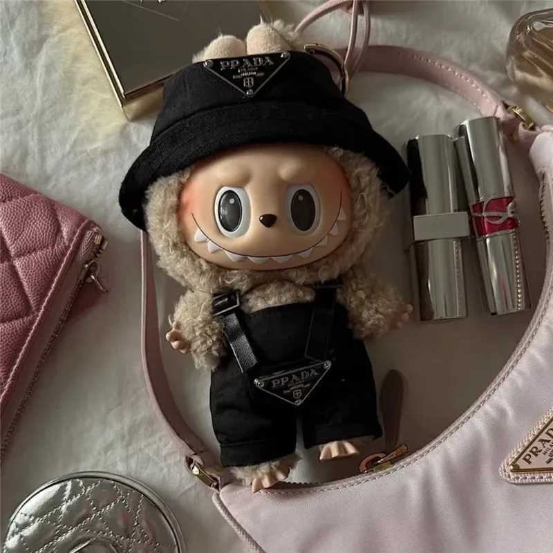 15/17cm Labubu II Monogram Overalls & Hat Set, Luxury Printed Doll Outfit for DIY & Party GiftsT260304