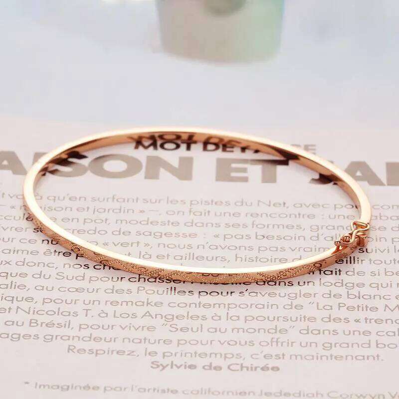 New Design 585 Purple Plated 14K Rose Gold Fine Geometric Bracelet For Women Light Luxury Charm Engagement High Jewelry XJ260303