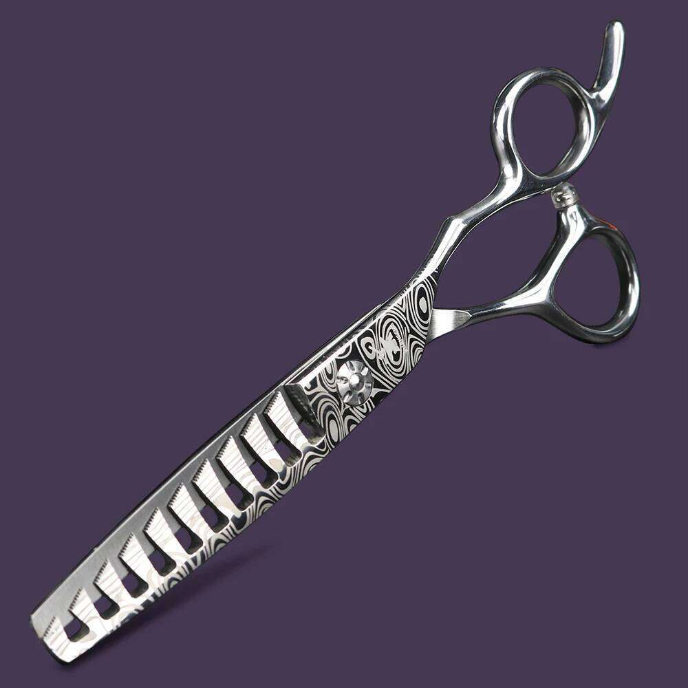 XUANTENG6-inch Damascus pattern scissors with different hair thinning amounts, barber styling tools H260303