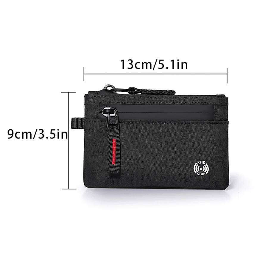 Credit Holder Men Wallets Luxury Nylon Slim Wallet Zipper Key Card Case Male Tactical Coin Purse With Carabiner C260304