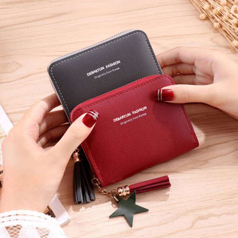 Women Small Ladies Mini Tassel Cute Girl Short Zipper Lovely Pu Leather Coin Female Hand Wallet Purse C260304