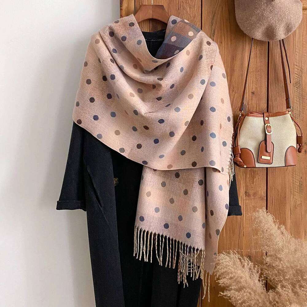 Elegance National Style Print Scarf Soft Warm Long Tassel Pashmina Shawl Autumn and Winter Outdoor Coldproof Windproof Blanket XJ260304