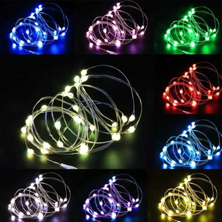 30/50 pcs 1-5M LED String Lights Waterproof Led Copper Wire Fairy Lights Battery Operated DIY Christmas Party Decoration Lights H260304