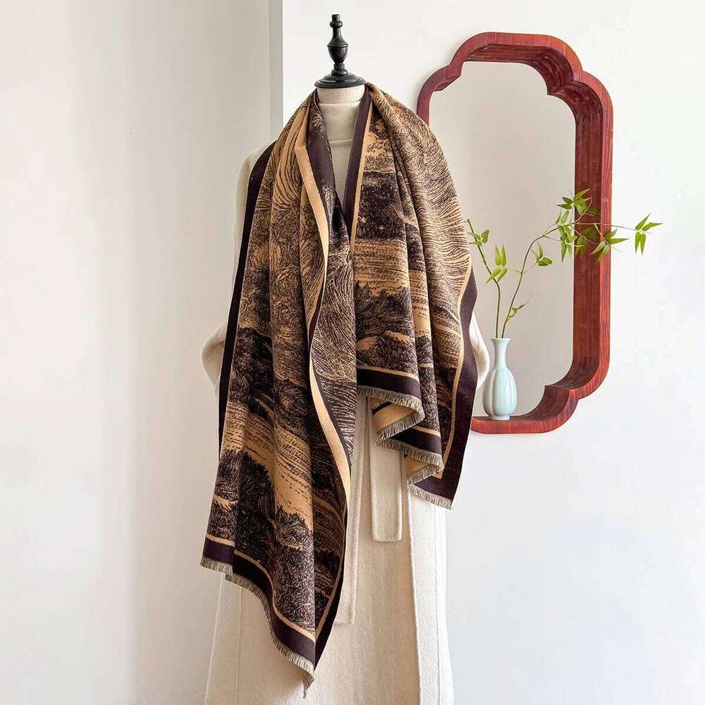 2025 Luxury Brand Winter Cashmere Scarf for Women - Tasseled Grid Printed Shawl, Warm Pashmina Wrap & Foulard Poncho XJ260304