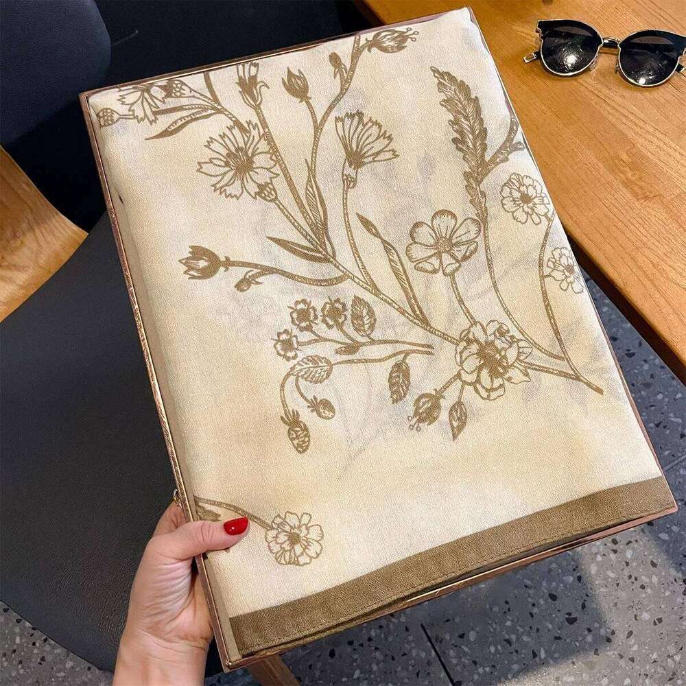 Luxury Long Floral Scarf Women Elegant Shawl Warps Minimalist Ladies Hijab Neckerchief Soft Stain Scarves For Travel Beach XJ260304