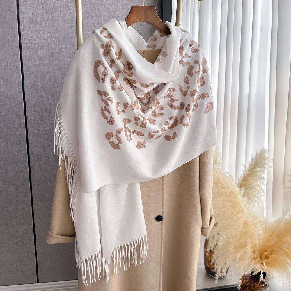 2025 Luxury Warm Poncho Cashmere Winter Women Scarves Embroidery Shawl Wraps Female Thick Pashmina Blanket Bufanda Echarpe Scarf XJ260304