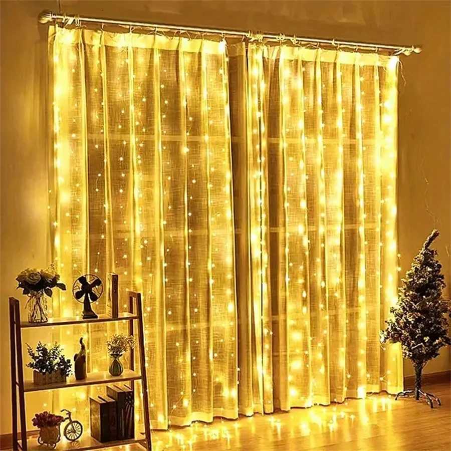 LED Curtain String Lights USB Remote Control Fairy Garland Lamp for Bedroom Holiday Wedding Birthday Valentines Day Decor H260304