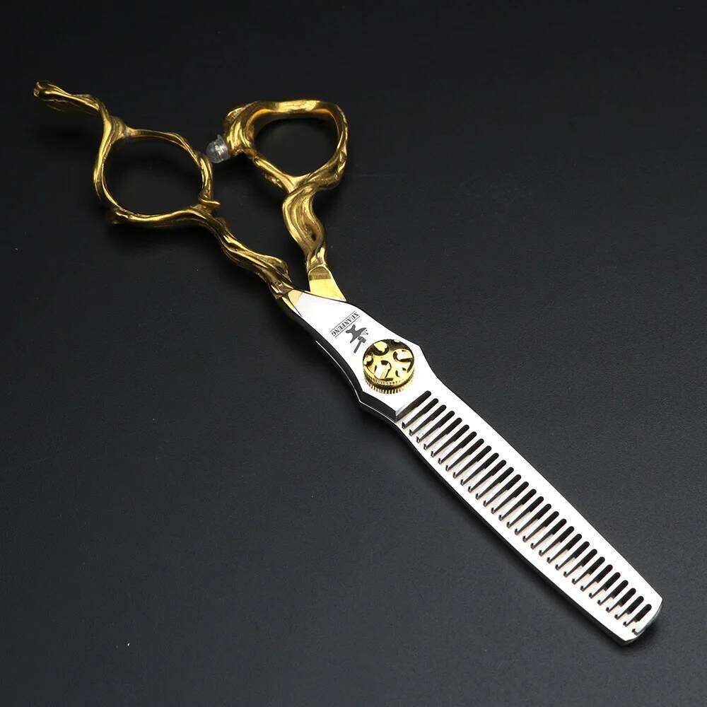 XUANFENG 6 inch imitation branch silver hair 440C steel barber cutting scissors and Thinning Scissors H260303