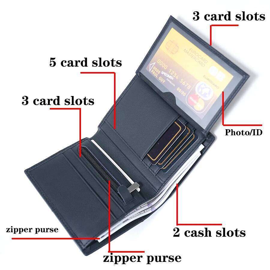 Men's Coin RFID anti-theft Genuine Leather Wallets Short Male Purse Card Holder Wallet For men and women C260304