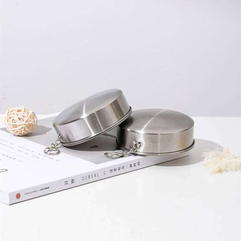 Stainless steel telescopic small wine travel compression keychain portable outdoor folding cup S260303