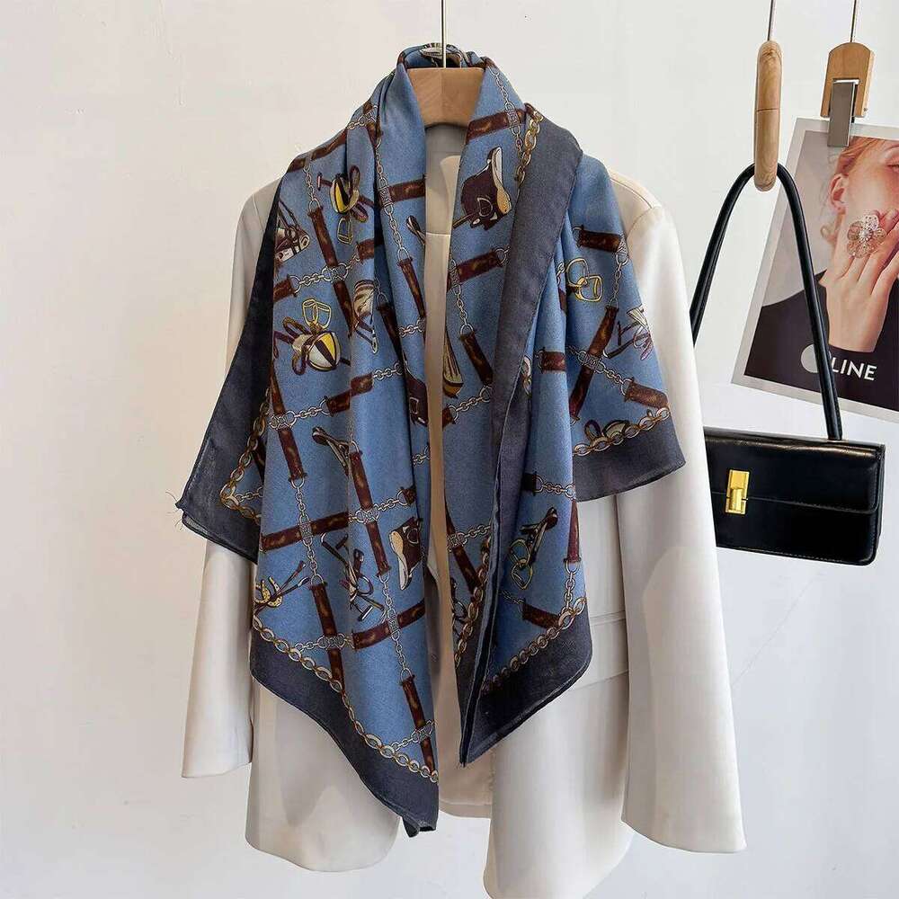 130*130cm Large Shawl Beach Wraps Women Luxury Printed Square Scarf Retro Scarves Bandanas Elegant Hijab XJ260304